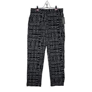 Michael Kors womens loungewear black and white pants sz M NWT